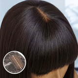 Put on & Go Realistic Glueless Wear and Go Black Yaki Straight Bob with Bangs