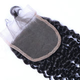 Deep Curly Virgin Human Hair Natural Black Closure