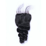 Loose Wave Virgin Human Hair Natural Black Closure