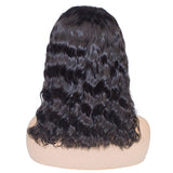 Bob Style Natural Wave Lace Wig Naturlal Black #1B with Elastic Band