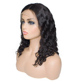 Bob Style Natural Wave Lace Wig Naturlal Black #1B with Elastic Band