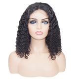 Bob Style Water Wave Lace Wig Naturlal Black #1B with Elastic Band