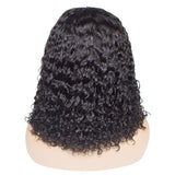 Bob Style Water Wave Lace Wig Naturlal Black #1B with Elastic Band