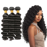 Deep Wave Virgin Human Hair Natural Black Bundle (Priced individually)