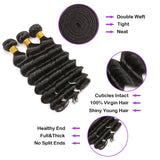 Deep Wave Virgin Human Hair Natural Black Bundle (Priced individually)