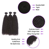 Kinky Curly Virgin Human Hair Natural Black Bundle (Priced individually)