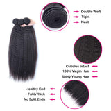 Kinky Straight Virgin Human Hair Natural Black Bundle (Priced individually)