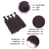 Natural Curly Virgin Human Hair Natural Black Bundle (Priced individually)