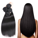 Straight Virgin Human Hair Natural Black Bundle (Priced individually)