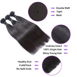 Straight Virgin Human Hair Natural Black Bundle (Priced individually)