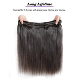 Straight Virgin Human Hair Natural Black Bundle (Priced individually)