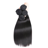 Straight Virgin Human Hair Natural Black Bundle (Priced individually)