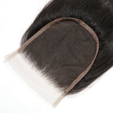 Straight Human Hair Natural Black HD Lace Closure