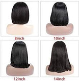 Bob Style Straight Lace Wig Naturlal Black #1B with Elastic Band